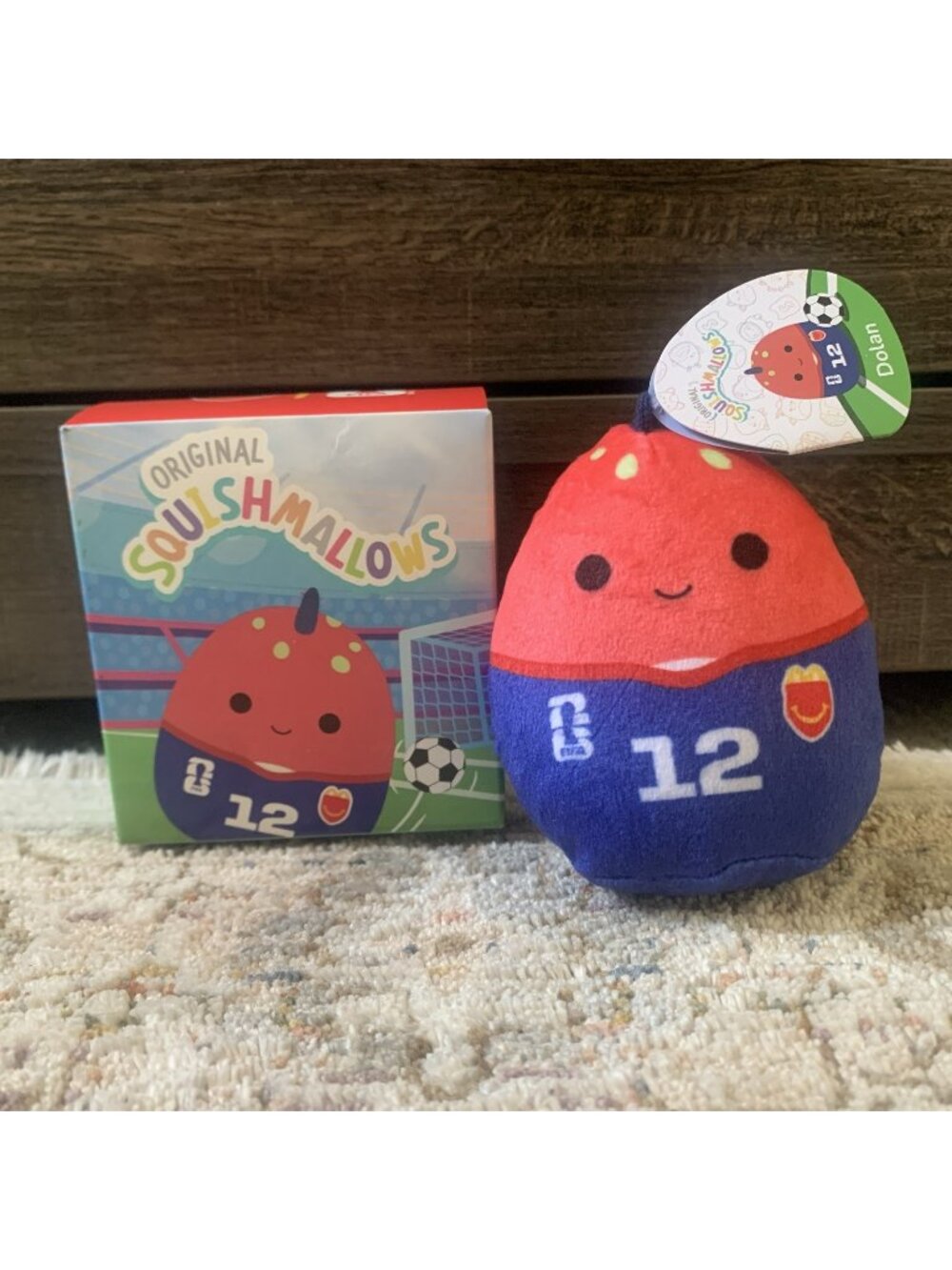2026 McDonalds Happy Meal FIFA World Cup Squishmallows Jersey 12 Dolan Open Box